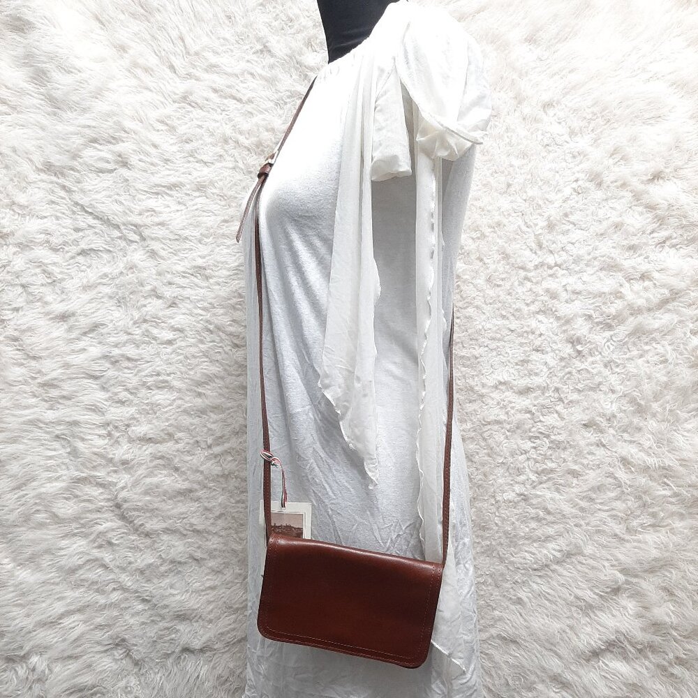 Moscardini Firenze Brown Leather Mini Crossbody Bag